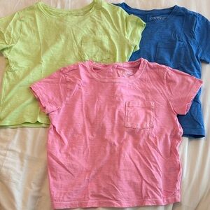 Three Girls Crewcuts Short Sleeve T-Shirt Set - Pink, Green, Blue
